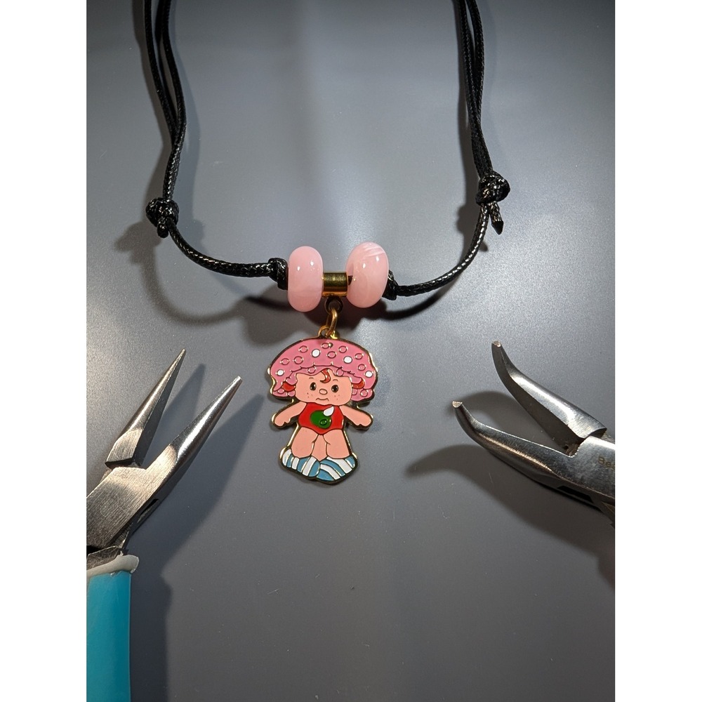 Vintage Strawberry Shortcake Apple Dumpling Charm Adjustable Necklace 14-27in